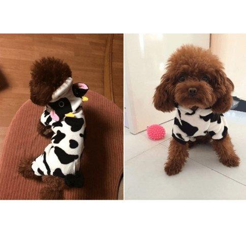 Cozy Cow Pet Costume Sweater - Warm Winter Clothing For Dogs And Cats-3