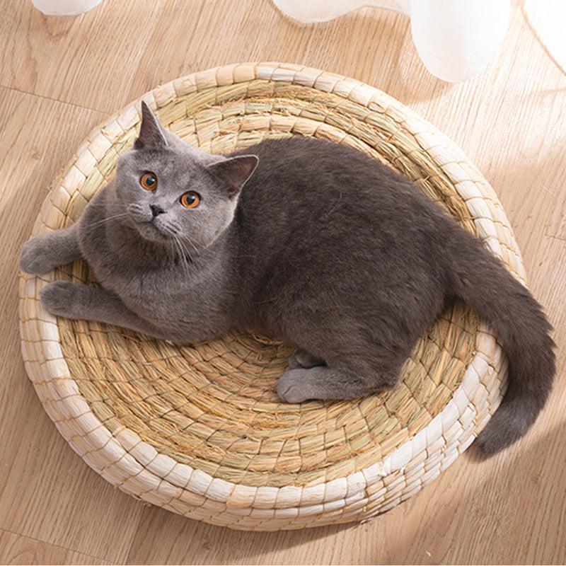 Cozy Haven: Handcrafted Felt House Cat Bed-0