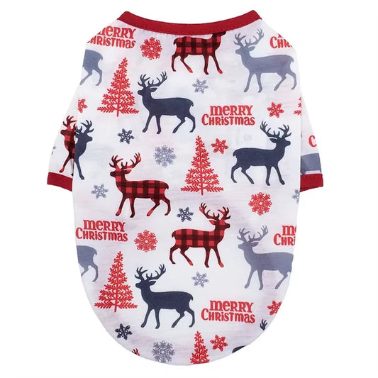 Pet Dog Christmas Shirt Clothes Xmas Vest Soft Shirts Holiday Small Dog Apparel Snowman Printed Puppy Costume for Cats or Dogs