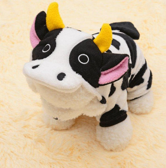 Cozy Cow Pet Costume Sweater - Warm Winter Clothing For Dogs And Cats-1